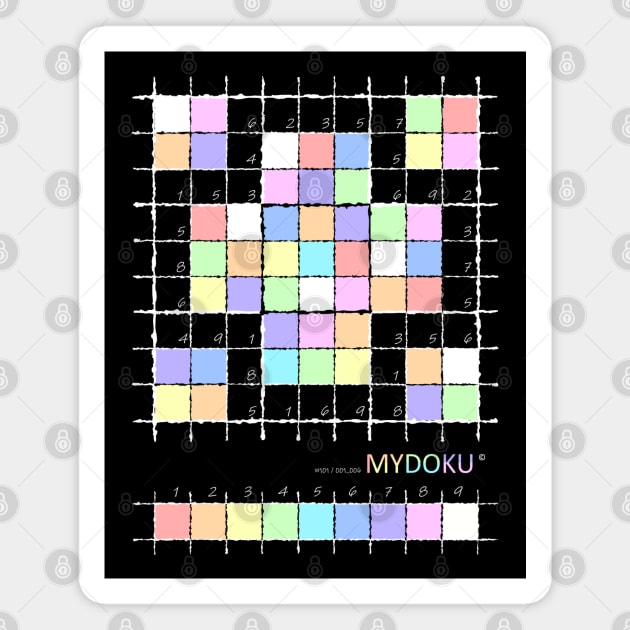 Mydoku_W101_001_006 _F: Sudoku, Sudoku coloring, logic, logic puzzle, holiday puzzle, fun, away from screen Magnet by Mydoku